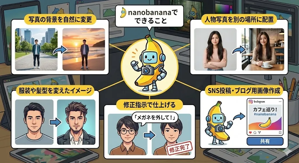 ナノバナナnanobananaでできること